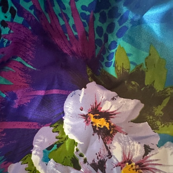 Cache Strapless Mermaid Gown Beaded Bust Tropical Print Sz M READ Y2K USA Made - Picture 16 of 16